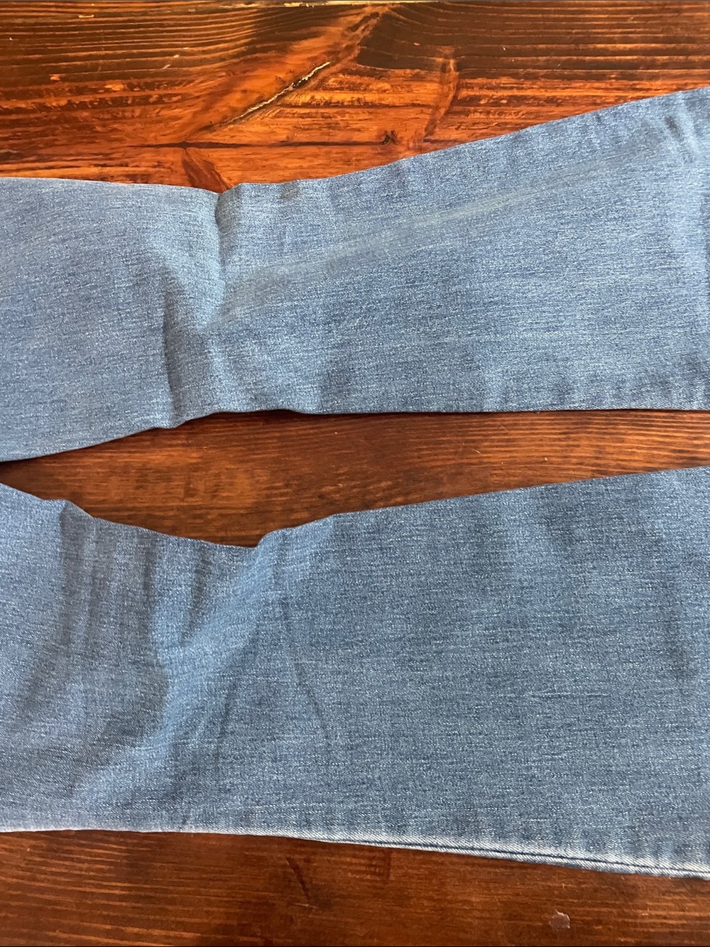 YMI Light Blue High-Rise Flare Jeans with Frayed Hem - Picture 10 of 12